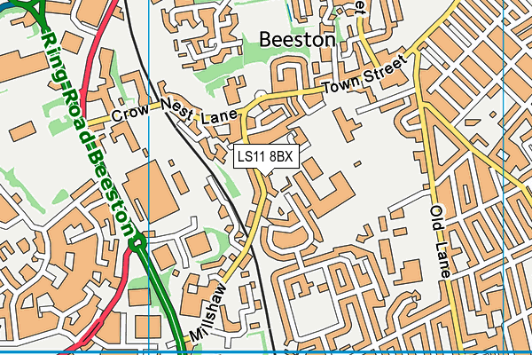 LS11 8BX map - OS VectorMap District (Ordnance Survey)