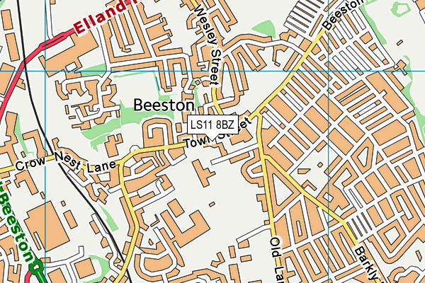 LS11 8BZ map - OS VectorMap District (Ordnance Survey)