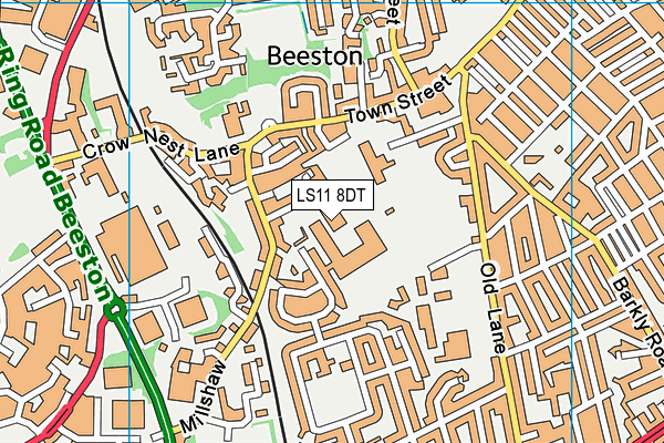LS11 8DT map - OS VectorMap District (Ordnance Survey)