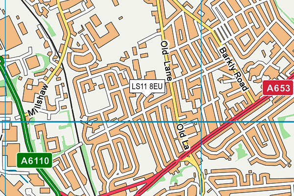 LS11 8EU map - OS VectorMap District (Ordnance Survey)