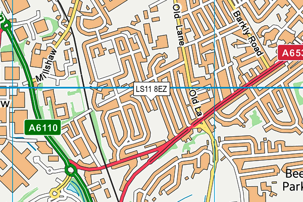 LS11 8EZ map - OS VectorMap District (Ordnance Survey)