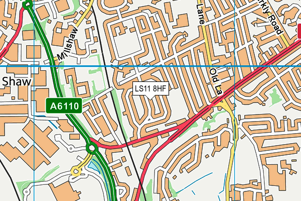 LS11 8HF map - OS VectorMap District (Ordnance Survey)