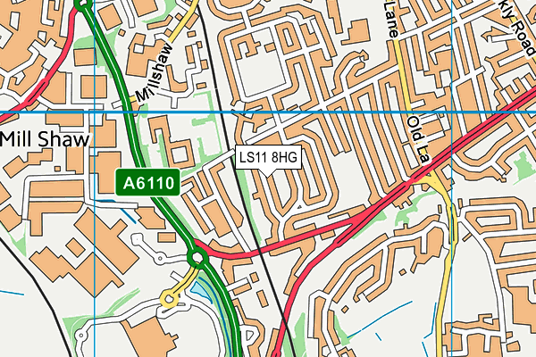 LS11 8HG map - OS VectorMap District (Ordnance Survey)