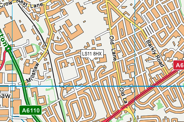 LS11 8HX map - OS VectorMap District (Ordnance Survey)