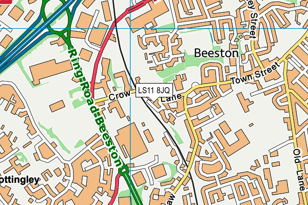 LS11 8JQ map - OS VectorMap District (Ordnance Survey)