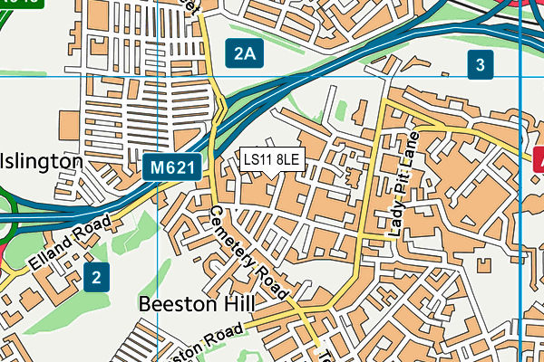 LS11 8LE map - OS VectorMap District (Ordnance Survey)