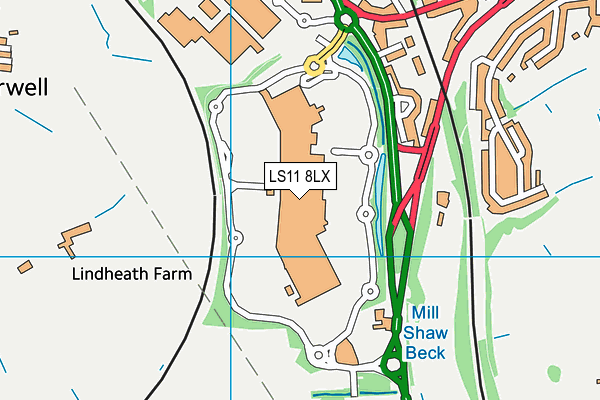 LS11 8LX map - OS VectorMap District (Ordnance Survey)