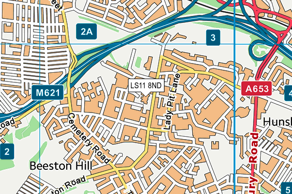LS11 8ND map - OS VectorMap District (Ordnance Survey)