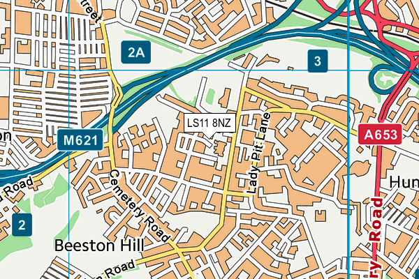LS11 8NZ map - OS VectorMap District (Ordnance Survey)