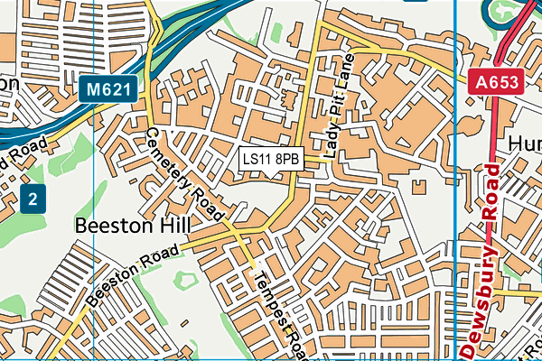 LS11 8PB map - OS VectorMap District (Ordnance Survey)