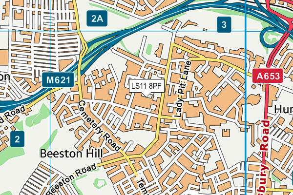LS11 8PF map - OS VectorMap District (Ordnance Survey)
