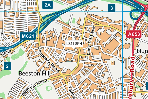 LS11 8PH map - OS VectorMap District (Ordnance Survey)