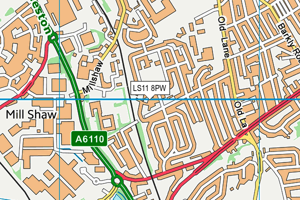 LS11 8PW map - OS VectorMap District (Ordnance Survey)