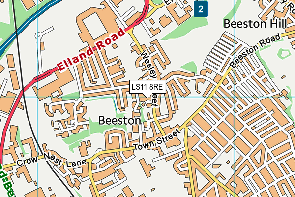 LS11 8RE map - OS VectorMap District (Ordnance Survey)