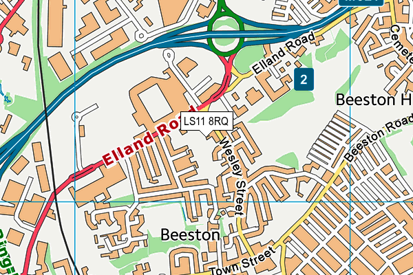 LS11 8RQ map - OS VectorMap District (Ordnance Survey)