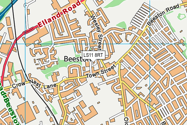 LS11 8RT map - OS VectorMap District (Ordnance Survey)