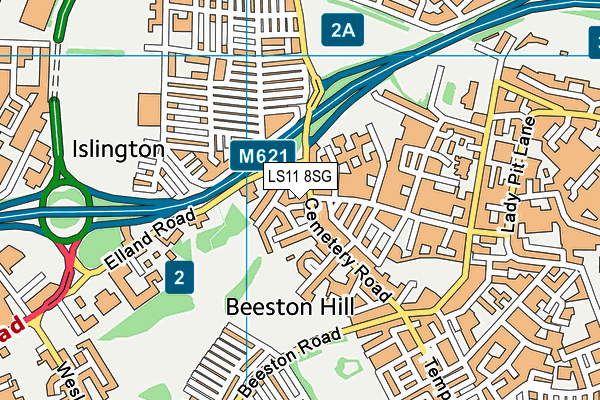 LS11 8SG map - OS VectorMap District (Ordnance Survey)
