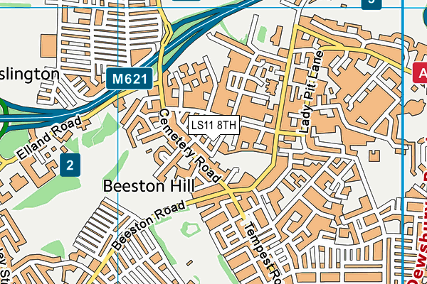 LS11 8TH map - OS VectorMap District (Ordnance Survey)