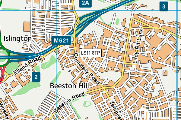 LS11 8TP map - OS VectorMap District (Ordnance Survey)