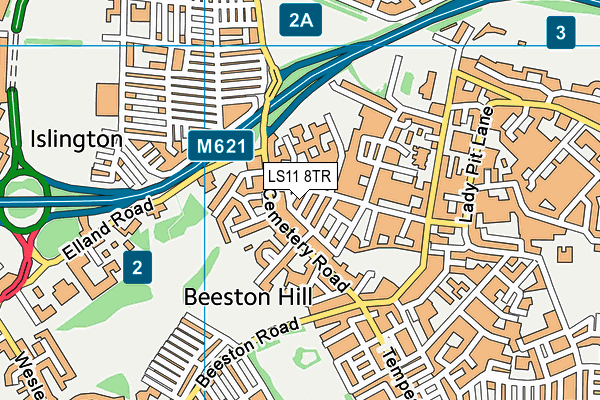 LS11 8TR map - OS VectorMap District (Ordnance Survey)