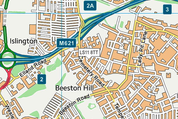 LS11 8TT map - OS VectorMap District (Ordnance Survey)