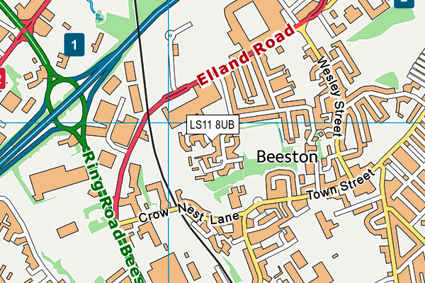 LS11 8UB map - OS VectorMap District (Ordnance Survey)