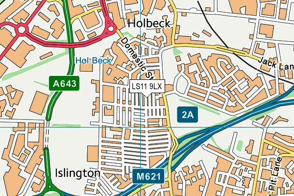 LS11 9LX map - OS VectorMap District (Ordnance Survey)