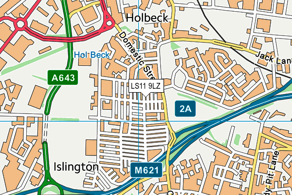 LS11 9LZ map - OS VectorMap District (Ordnance Survey)