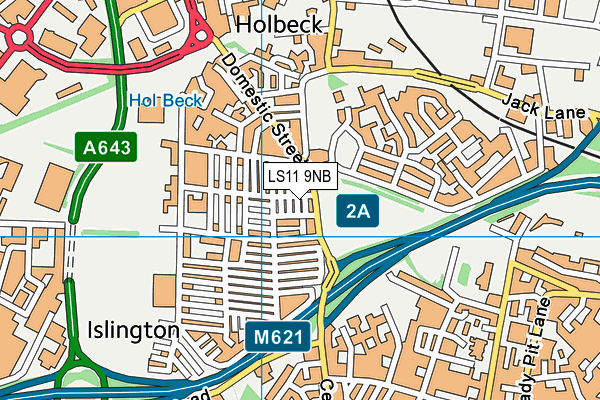 LS11 9NB map - OS VectorMap District (Ordnance Survey)