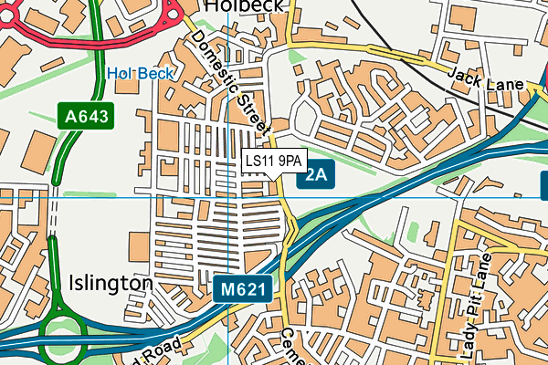 LS11 9PA map - OS VectorMap District (Ordnance Survey)