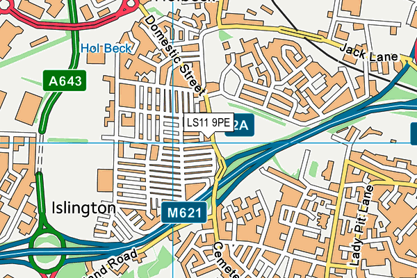 LS11 9PE map - OS VectorMap District (Ordnance Survey)