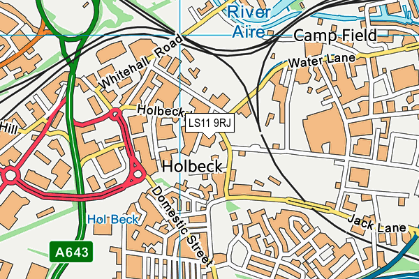 LS11 9RJ map - OS VectorMap District (Ordnance Survey)