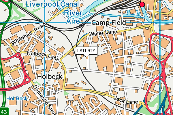 LS11 9TY map - OS VectorMap District (Ordnance Survey)