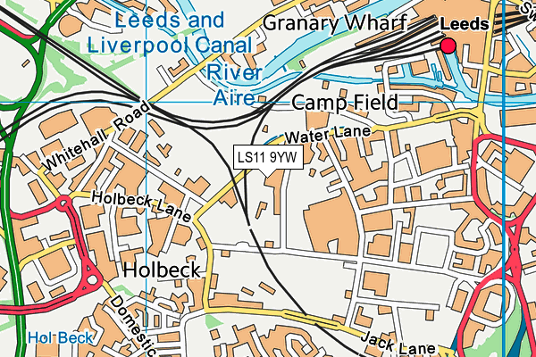 LS11 9YW map - OS VectorMap District (Ordnance Survey)