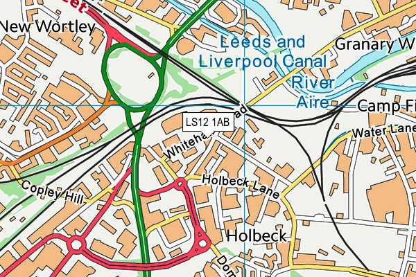 LS12 1AB map - OS VectorMap District (Ordnance Survey)