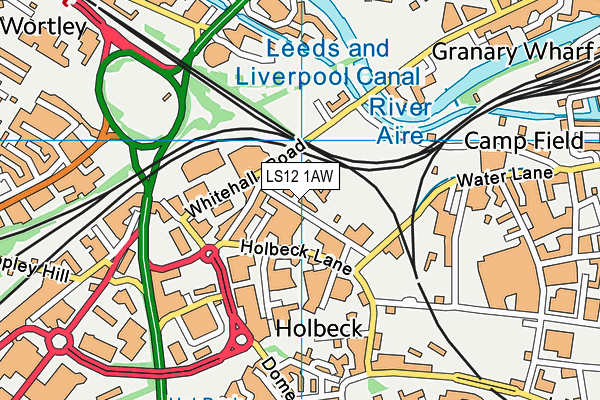 LS12 1AW map - OS VectorMap District (Ordnance Survey)