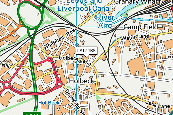LS12 1BS map - OS VectorMap District (Ordnance Survey)