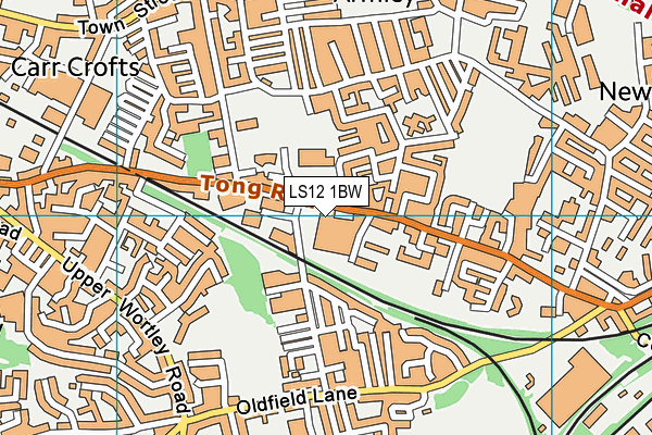 LS12 1BW map - OS VectorMap District (Ordnance Survey)