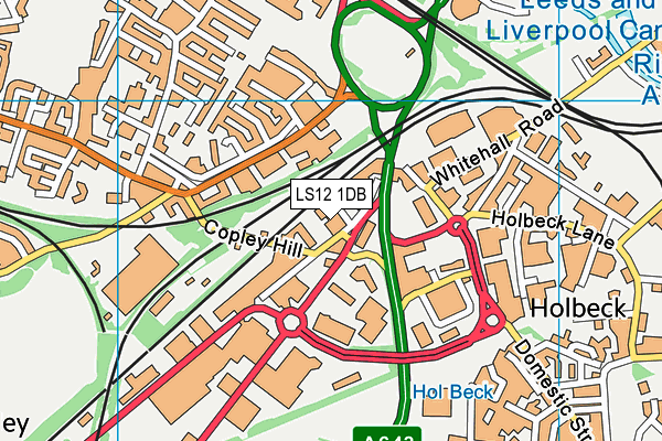 LS12 1DB map - OS VectorMap District (Ordnance Survey)