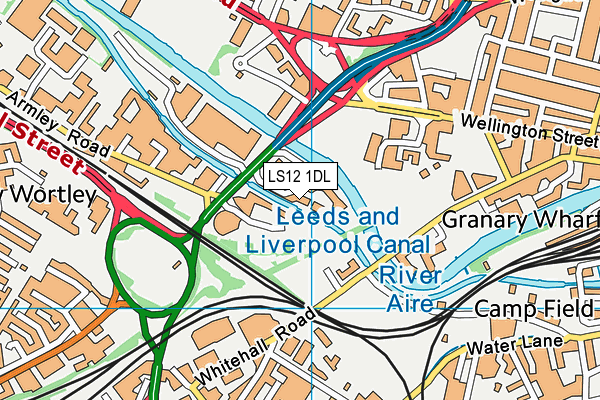 LS12 1DL map - OS VectorMap District (Ordnance Survey)