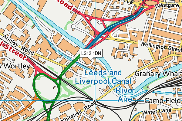 LS12 1DN map - OS VectorMap District (Ordnance Survey)