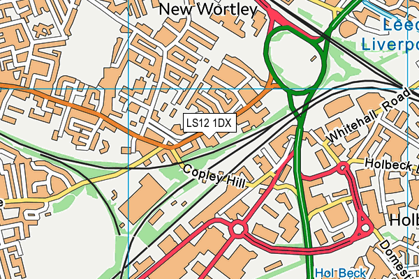 LS12 1DX map - OS VectorMap District (Ordnance Survey)