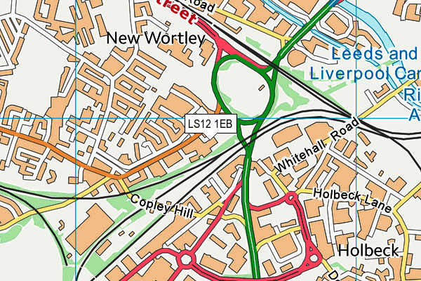 LS12 1EB map - OS VectorMap District (Ordnance Survey)