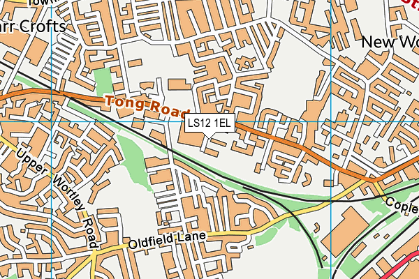 LS12 1EL map - OS VectorMap District (Ordnance Survey)