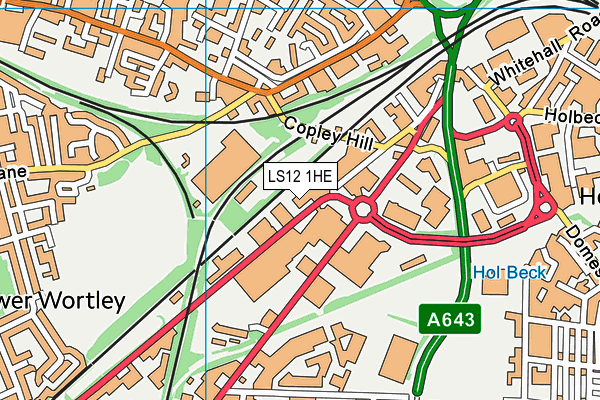 LS12 1HE map - OS VectorMap District (Ordnance Survey)