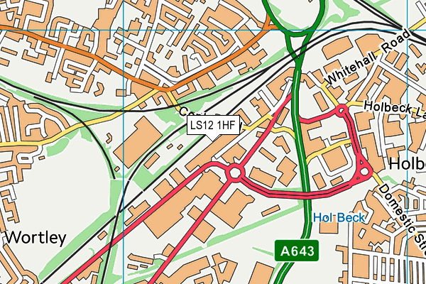 LS12 1HF map - OS VectorMap District (Ordnance Survey)