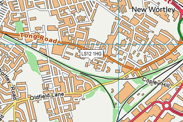 LS12 1HG map - OS VectorMap District (Ordnance Survey)