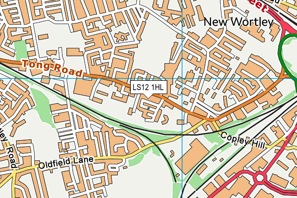 LS12 1HL map - OS VectorMap District (Ordnance Survey)