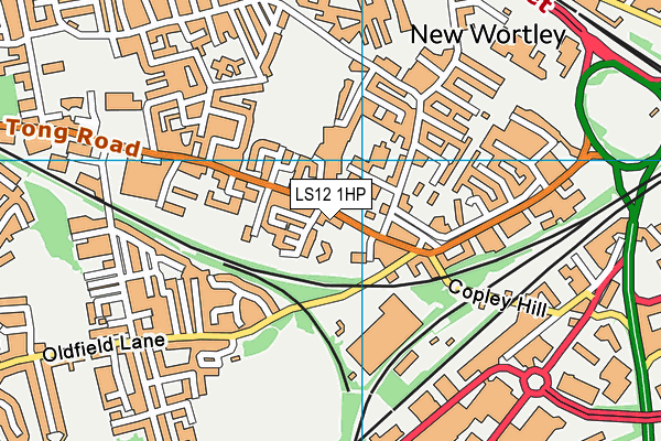 LS12 1HP map - OS VectorMap District (Ordnance Survey)