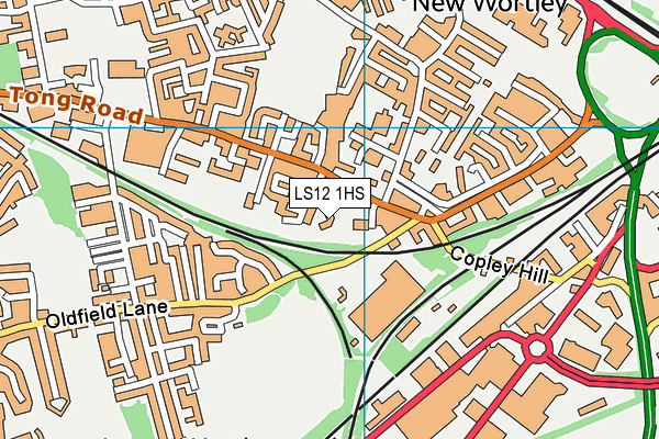 LS12 1HS map - OS VectorMap District (Ordnance Survey)